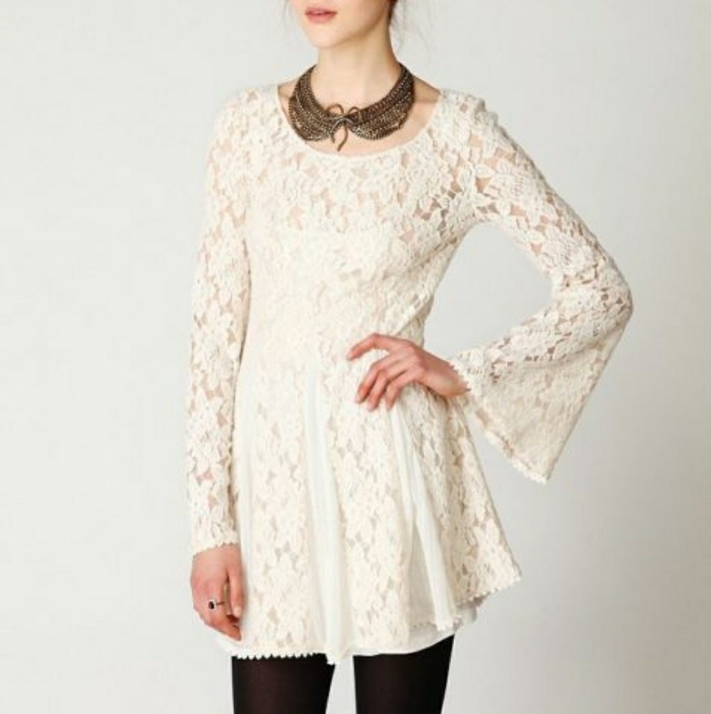 Free People Bell Sleeve Lace Dress